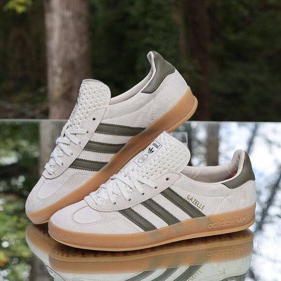 Adidas Gazelle Indoor White Olive Strata - Picture 2 of 15